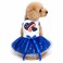 Petitebella USA Twins Heart Puppy Dog Dress WhiteBlue Sequins Small