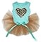Petitebella Leopard Heart Puppy Dog Dress Aqua BlueGold Medium