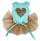 Petitebella Leopard Heart Puppy Dog Dress Aqua BlueGold Medium