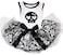 Petitebella Black Skull Face Puppy Dog Dress WhiteDamask Large