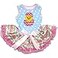 Petitebella Chick Egg Puppy Dog Dress for Dogs Blue DotsChevron Lace Small