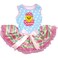 Petitebella Chick Egg Puppy Dog Dress for Dogs Blue DotsChevron Lace Small