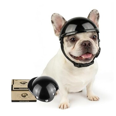 Enjoying Dog Helmets for Small and MediumSized Dogs Bulldog Helmet Medium Dog Helmet Doggie Hat for Outdoor Motorcycing Biking Travelling Exploring Adjustable M
