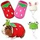 Mixweer 4 Pieces Guinea Pig Stuff Includes 2 Guinea Pig Clothes and 2 Cute Mini Hats with Adjustable Strap Small Animal Warm Vest Cozy Hand Knitted Hat for Hamster BunnyFrog Style