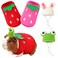 Mixweer 4 Pieces Guinea Pig Stuff Includes 2 Guinea Pig Clothes and 2 Cute Mini Hats with Adjustable Strap Small Animal Warm Vest Cozy Hand Knitted Hat for Hamster BunnyFrog Style