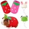 Mixweer 4 Pieces Guinea Pig Stuff Includes 2 Guinea Pig Clothes and 2 Cute Mini Hats with Adjustable Strap Small Animal Warm Vest Cozy Hand Knitted Hat for Hamster BunnyFrog Style