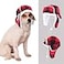 SEIS Christmas Dog Hat with Earmuffs Winter Adjustable Pet Red Plaid Pet Cap Xmas Dog Headwear for Small Medium Large Dogs