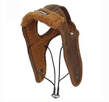 Leconpet Dog Aviator Hat Dog Winter Pilot Hat with Ear Flaps for Cold Weather M Coffee