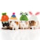 Silkfly 8 Pcs Hamster Hat Pet Round Costume Glasses Includes 4 Pcs Knitted Cute Animals Hat with Adjustable Strap and 4 Pairs of Mini Pet Glasses for Small Animals Lizards Guinea Pig Clothes Accessory