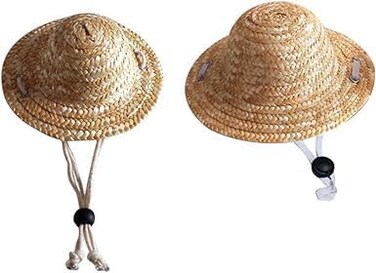 Rosojodg 1Pc Novelty Summer Adjustable Pet Dog Outdoor Straw Hat Puppy Small Kitty Cat Sunhats Dog Hat