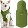 Gooby Fleece Vest Hoodie Small Dog Pull Over Hooded Fleece Jacket with Leash Ring Green Medium