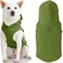 Gooby Fleece Vest Hoodie Small Dog Pull Over Hooded Fleece Jacket with Leash Ring Green Medium