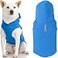 Gooby Fleece Vest Hoodie Small Dog Pull Over Hooded Fleece Jacket with Leash Ring Blue Small