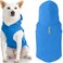 Gooby Fleece Vest Hoodie Small Dog Pull Over Hooded Fleece Jacket with Leash Ring Blue XLarge