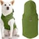Gooby Fleece Vest Hoodie Small Dog Pull Over Hooded Fleece Jacket with Leash Ring Green XLarge