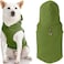 Gooby Fleece Vest Hoodie Small Dog Pull Over Hooded Fleece Jacket with Leash Ring Green XLarge