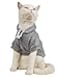 QWINEE Basic Dog Hoodie Sweatshirt Puppy Sweater Warm Cat Costumes Pet Clothes for Chihuahua Puppy Kitten Small Medium Dogs Light Grey Medium