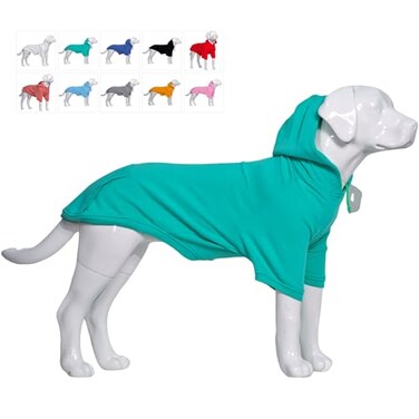 Lovelonglong Blank Basic Hoodie Sweatshirt for Dogs 100 Cotton Fits Small Medium Dachshund Large Dog Turquoise DL