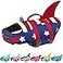 Malier Dog Life Jacket High Buoyancy Shark Swimsuit Ripstop American Flag Medium Red Dark Blue