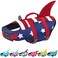 Malier Dog Life Jacket High Buoyancy Shark Swimsuit Ripstop American Flag Medium Red Dark Blue
