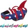 Malier Dog Life Jacket High Buoyancy Shark Swimsuit Ripstop American Flag Medium Red Dark Blue