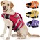 Kuoser Dog Life Jacket with Reflective Stripes Dog Life Vest for Swimming Boating Adjustable Pet Lifejackets with High Flotation Doggie Swimsuit for Small Medium Large Dogs