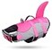 Queenmore Dog Life Jacket Ripstop Shark Dog Safety Vest Adjustable Preserver with High Buoyancy and Durable Rescue Handle for SmallMediumLarge Dogs Pink Shark Medium