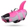 Queenmore Dog Life Jacket Ripstop Shark Dog Safety Vest Adjustable Preserver with High Buoyancy and Durable Rescue Handle for SmallMediumLarge Dogs Pink Shark Small