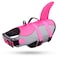 Queenmore Dog Life Jacket Ripstop Shark Dog Safety Vest Adjustable Preserver with High Buoyancy and Durable Rescue Handle for SmallMediumLarge Dogs Pink Shark XLarge