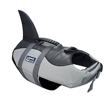 A-MORE Adjustable Dog Life Jacket for Swimming QuickDryingDog Saver Vest with Safety Handle