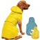 Kimee Dog Raincoat Reversible Single Side Slicker Poncho Adjustable Waterproof Dog Rain Jacket with Leash HoleReflective Stripe Hooded Snowproof Windproof Clothes for Small to 3XLarge Dogs L