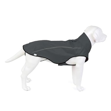 Mile High Life Dog Raincoat Adjustable Waterproof Reflective Rain Jacket for Small Medium Large Dogs Lightweight Breathable Pet Rain Coat with Leash HoleDark GrayM Chest 2632