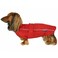 DJANGO Dog Jacket Raincoat Lightweight WaterResistant Coat for Small Medium Long Dogs Like Dachshunds Reflective Adjustable Fit HarnessCompatible EasyAccess Harness Hole Red Small