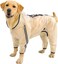 Olsa Dog Raincoat Dog Hooded Slicker Poncho 4 Legs Rain Jacket with Reflective Stripe Transparent Water Proof Resistant Rain Snow Clothes for Small Medium Large