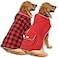 HDE Reversible Dog Raincoat Hooded Slicker Poncho Rain Coat Jacket for Small Medium Large Dogs Buffalo Plaid Red XL
