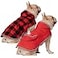 HDE Reversible Dog Raincoat Hooded Slicker Poncho Rain Coat Jacket for Small Medium Large Dogs Buffalo Plaid Red S