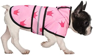 HDE Dog Raincoat Jacket Reflective Adjustable Hooded Pet Poncho Rain Coat with Leash Hole for Small to XLarge Dogs Princess M