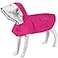 MAMORE Waterproof Dog Raincoat Adjustable Reflective Lightweight Pet Rain Clothes with Poncho Hood Large Dark Pink