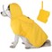 Lukovee Dog Raincoat Adjustable Dog Rain Jacket with Clear Hooded Double Layer for Large Medium Small Dogs Puppies Waterproof Rain Coat Poncho with Reflective Storage Pocket Rim Yellow L