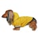DJANGO Highland Dog Jacket Raincoat WaterRepellent Lined Dog Coat with Hood Adjustable Fit Harness Hole Lightweight Rain Wind Jacket for Small Medium Dogs up to 30 lbs Yellow Medium