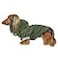 DJANGO Highland Dog Jacket Raincoat WaterRepellent Lined Dog Coat with Hood Adjustable Fit Harness Hole Lightweight Rain Wind Jacket for Small Medium Dogs up to 30 lbs Olive Medium