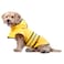 SPOT Rainy Days Slicker Yellow Dog Rain Jacket With Hood Reflective Strip for Safety Leash Hole Adjustable Velcro Belly Strap 100 Polyester Water Resistant Pet Raincoat Medium 13in Long