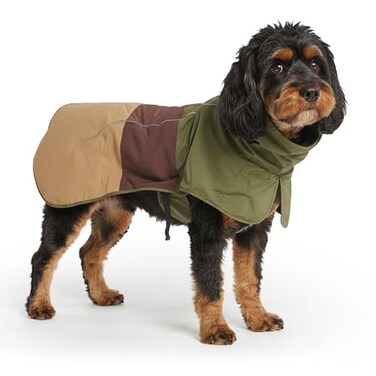 Spark Paws Dog Raincoat Waterproof Windproof Rain Jacket for Small Medium Large Extra Large Dogs Reflective Breathable FullBody Coverage Dry Suit Green Brown Tan 2XL