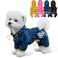 Miucat Dog Raincoat Waterproof Dog Rain Jacket with Hood Rain Coat with Leash Hole Reflective Strap for Small Medium Dogs Lightweight Puppy ClothesBlueL