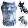 Tealots Jean Jacket Blue Denim Lapel Vest Coat Costume Dog Cat TShirt Clothes Cool Funny Apparel Outfits Machine Washable for Small Medium Dogs Cats L