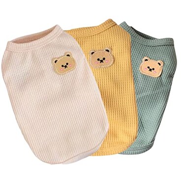 BIECWIAY Cotton Dog Cat TShirts Soft Breathable Stretchy Sleeveless Vests for Medium Small Dogs