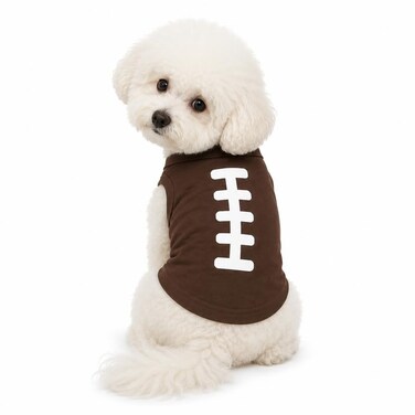 Petitebella Rugby Print Puppy Dog Shirt Brown Medium