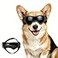 PETLESO Dog Goggles Medium Breed Small Dog Sunglasses AntiUV Goggles for Pet Eyes Protection Adjustable Straps Black M