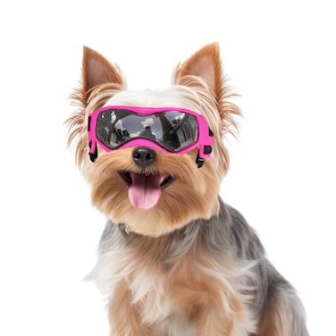 PETLESO Small Breed Dog Goggles Pink Sunglasses with UV Protection and Adjustable Straps