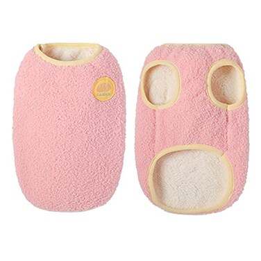 Loyanyy Fleece Lined Dog Vest for Winter Warm Soft Sweater for Small Medium Dog Cat Cute Puppy Kitten Clothes A Pink Medium